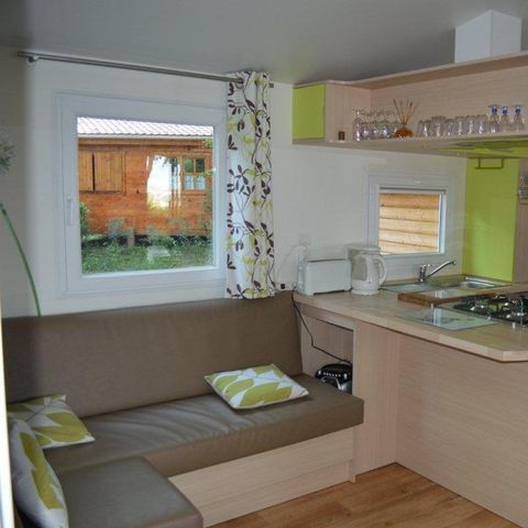Mobilheim 4 Personen - Résidence Les Roses 32m2 Überdachte Terrasse + Fernseher + Sommerküche