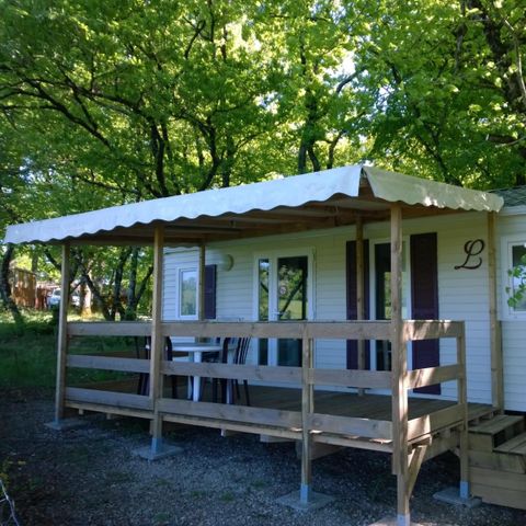 Mobilheim 4 Personen - Residenz Rubis Rouge + Klimaanlage + Geschirrspüler + Überdachte Terrasse
