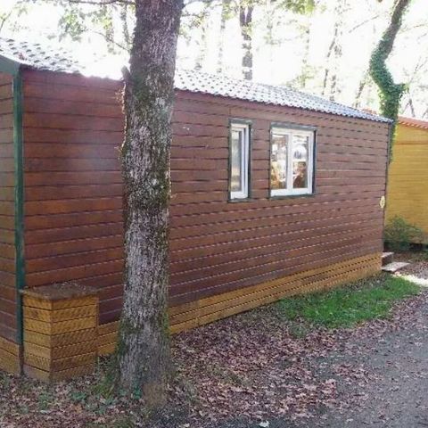 Chalet 2 Personen - Das gemütliche Häuschen "TOI ET MOI" 2pers ein einziges Zimmer Fernseher und überdachte Terrasse