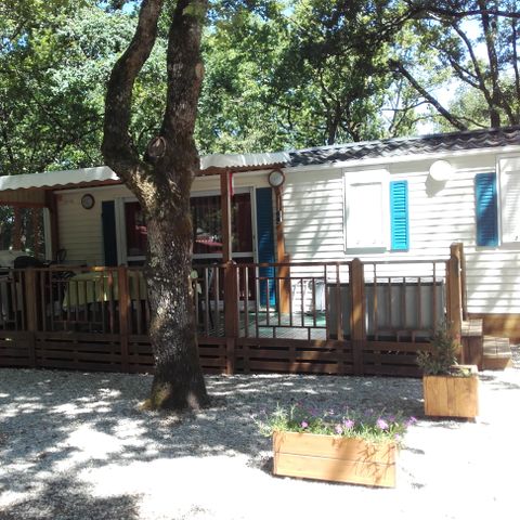 Mobilheim 6 Personen - Résidence de la FORÊT Geschirrspüler + Klimaanlage + Fernseher+ Überdachte Terrasse