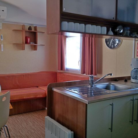 Mobilheim 6 Personen - Résidence de la FORÊT Geschirrspüler + Klimaanlage + Fernseher+ Überdachte Terrasse