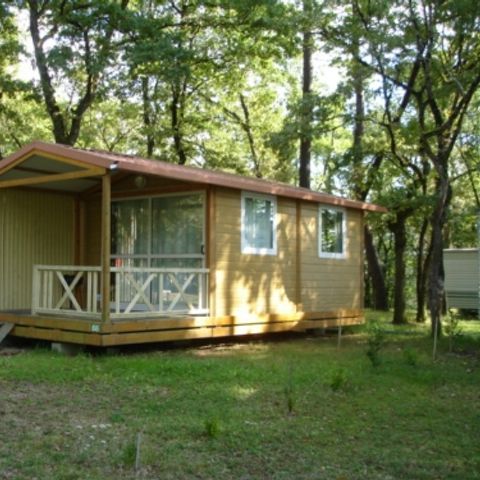 Mobilheim 5 Personen - Cottage Entspannung 25m² + Klimaanlage + Überdachte Terrasse 20m2 +Fernsehen