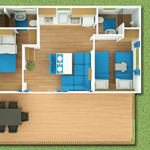 Mobilheim 6 Personen - Lanterna Home 4/6 Personen (4 Erwachsene + 2 Kinder) Klimatisiert + TV