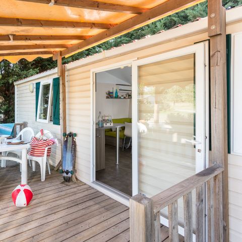 Mobilheim 6 Personen - Comfort | 3 Zi. | 6 Pers. | Erhöhte Terrasse | Clim.