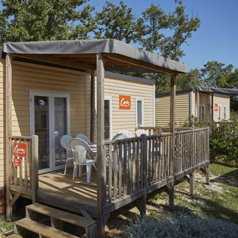 Mobilheim 6 Personen - Comfort XL | 2 Zi. | 4/6 Pers. | Erhöhte Terrasse | Klim.