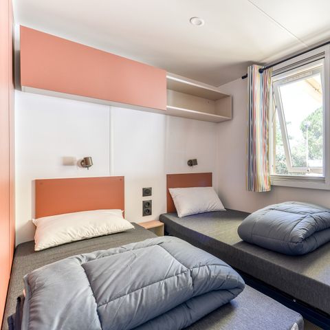 Mobilheim 6 Personen - Premium Azure | 3 Zi. | 6 Pers. | Terrasse Lounge | Clim.