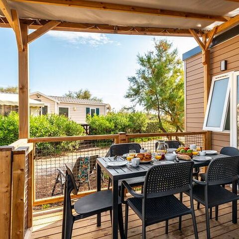 Mobilheim 6 personen - Mobilheim | Comfort | 3 Zi. | 6 Pers. | Erhöhte Terrasse | Klimaanlage | TV