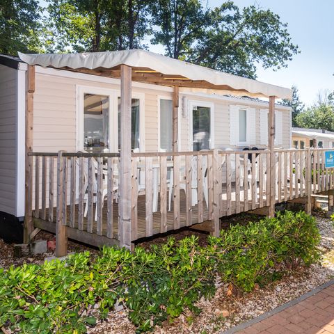Mobilheim 6 Personen - Comfort | 3 Zi. | 6 Pers. | Erhöhte Terrasse | Clim.