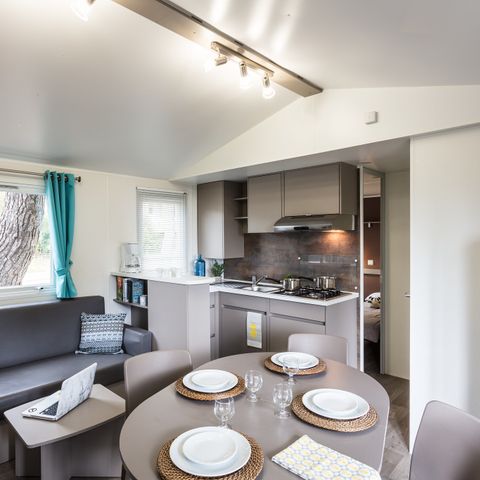 Mobilheim 6 Personen - Comfort XL | 2 Zi. | 4/6 Pers. | Erhöhte Terrasse | Klim.