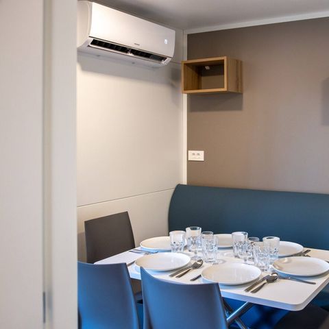 Mobilheim 6 Personen - Premium | 3 Zimmer | Kapazität 6 Personen | Lounge Terrasse | 1 Badezimmer | Klimaanlage | TV