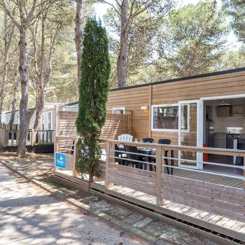 Mobilheim 6 personen - Mobilheim | Premium | 3 Schlafzimmer | 6 Personen | Erhöhte, nicht überdachte Terrasse | 1 Badezimmer | Klimaanlage
