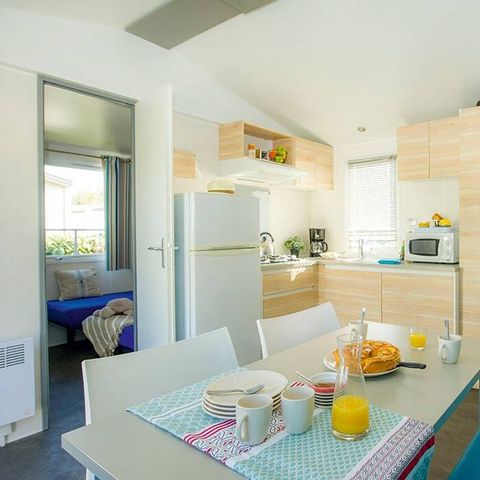 Mobilheim 4 personen - Classic | 2 Schlafz. | 4 Pers. | Nicht überdachte Hochterrasse | Klimaanlage