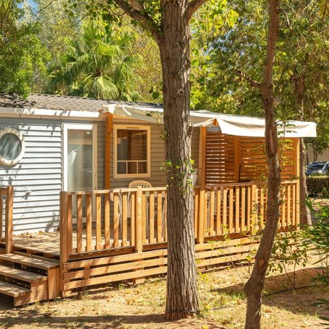 Mobilheim 6 personen - Comfort | 2 Zi. | 4/6 Pers. | Erhöhte, nicht überdachte Terrasse | 2 Bäder | Clim.