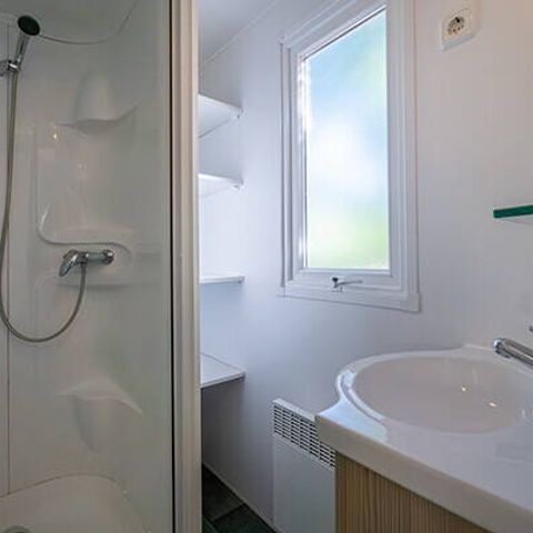 Mobilheim 4 personen - Comfort | 2 Zi. | 4 Pers. | Erhöhte Terrasse | 2 Bäder | Klimaanlage