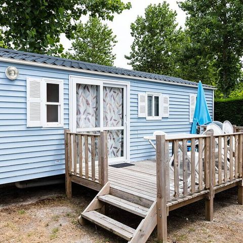Mobilheim 6 personen - Classic | 2 Zi. | 4/6 Pers. | Nicht überdachte, erhöhte Terrasse | 2 Bäder | Klimaanlage