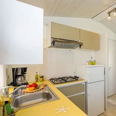 Mobilheim 5 Personen - Comfort XL | 3 Zi. | 5 Pers. | Erhöhte Terrasse | Klima.
