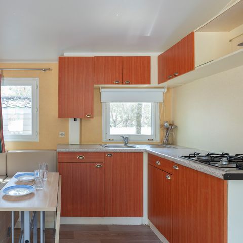 Mobilheim 6 personen - Classic | 3 Schlafz. | 6 Pers. | Erhöhte Terrasse | Klima.