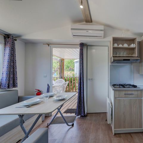 Mobilheim 6 personen - Comfort | 2 Zi. | 4/6 Pers. | Einfache Terrasse | Klim.