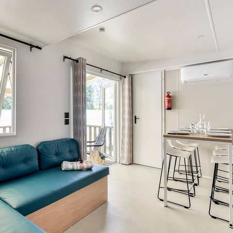 Mobilheim 6 Personen - Mobilheim | Premium | 3 Schlafz. | 6 Pers. | Terrasse Lounge | Klimaanlage | TV