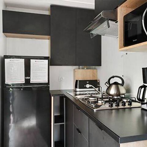 Mobilheim 6 Personen - Premium Exclusive | 3 Zi. | 6 Pers. | Erhöhte Terrasse | 1 Bad | Klimaanlage | TV