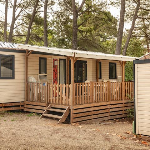 Mobilheim 8 Personen - Mobilheim | Premium | 4 Zi. | 8 Pers. | Terrasse Lounge | 2 Bad | Klima | TV