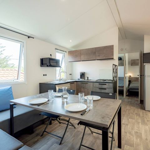 Mobilheim 8 Personen - Mobilheim | Premium | 4 Zi. | 8 Pers. | Terrasse Lounge | 2 Bad | Klima | TV