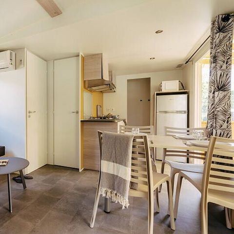 Mobilheim 4 Personen - Mobilheim | Premium Exclusive | 2 Zi. | 4 Pers. | Terrasse Lounge | Klima | TV