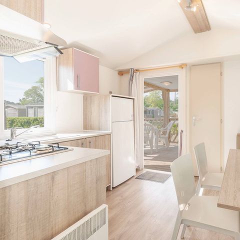 Mobilheim 4 Personen - Mobilheim Homair Vacances auf dem Campingplatz St Aygulf-Plage | Comfort | 2 Zi. | 4 Pers. | Einfache Terrasse | Klima.