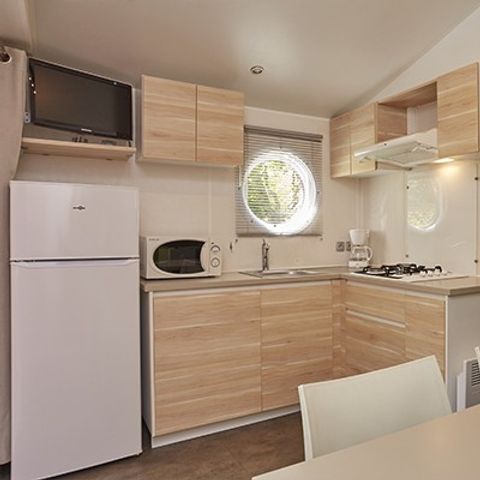 Mobilheim 6 Personen - Comfort | 3 Zi. | 6 Pers. | Erhöhte Terrasse | Klimaanlage | TV