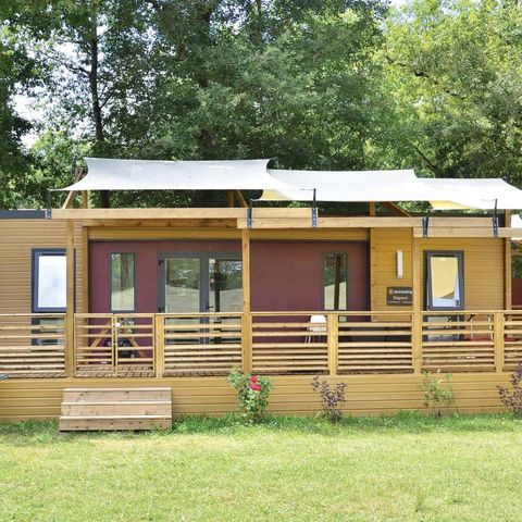 Mobilheim 8 Personen - Ultimate | 3 Zi. | 6/8 Pers. | Erhöhte Terrasse | Klimaanlage | TV