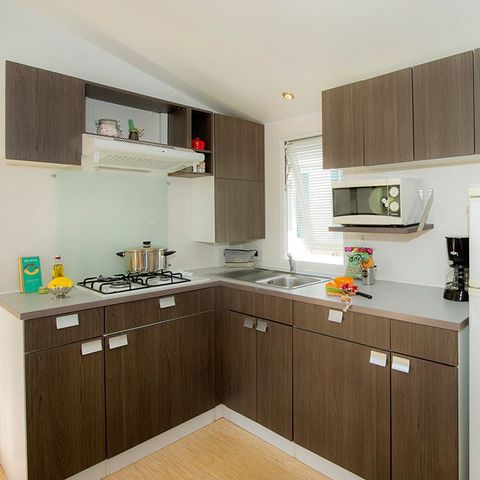 Mobilheim 6 Personen - Classic | 3 Schlafz. | 6 Pers. | Erhöhte Terrasse