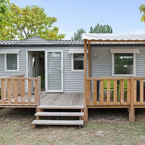 Mobilheim 6 Personen - Classic | 3 Schlafz. | 6 Pers. | Erhöhte Terrasse