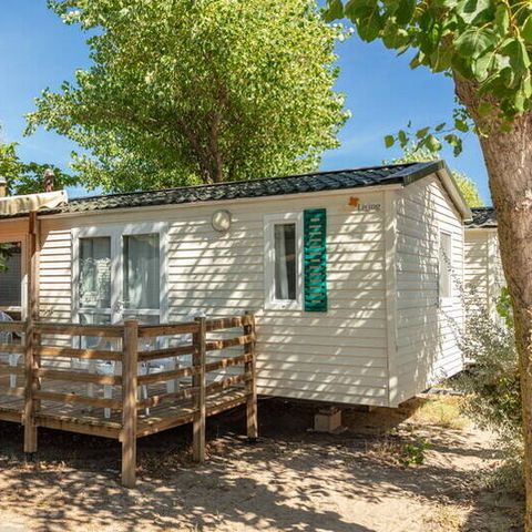 Bungalow 6 Personen - Mobilheim | Comfort | 3 Zi. | 6 Pers. | Erhöhte Terrasse | Clim.