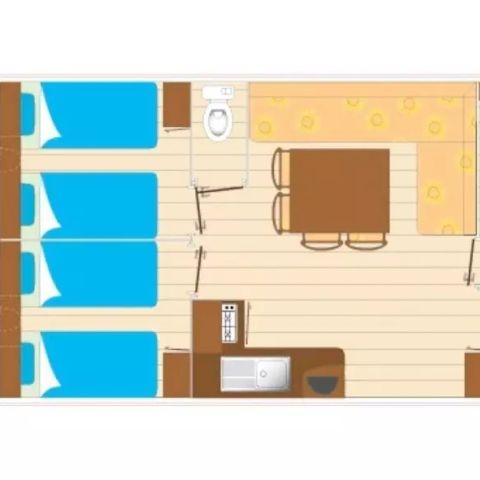 Mobilheim 6 Personen - 4 Zimmer 6 Personen + TV