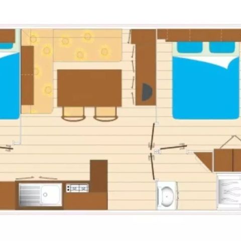 Mobilheim 6 personen - 3 Zimmer für 6 Personen + TV