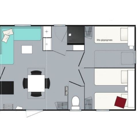 Mobilheim 8 Personen - Loisir 8 Personen 3 Zimmer 34m²