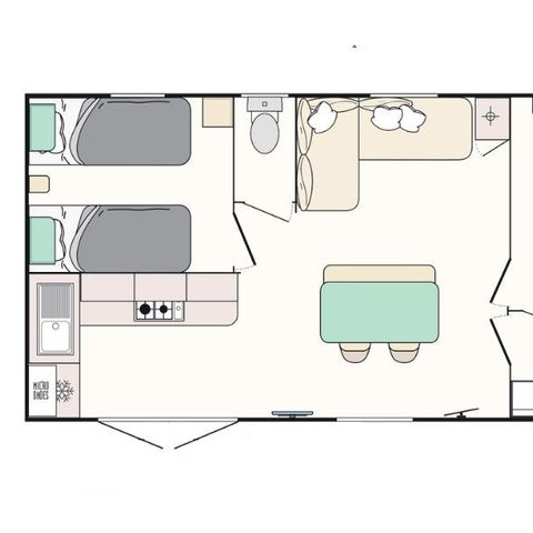 Mobilheim 7 Personen - Evasion+ 7 Personen 2 Zimmer 30m²