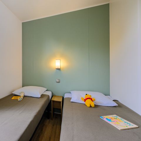 Mobilheim 6 Personen - D/ COTTAGE CONFORT 3 Schlafz. 6 Pers. - 35m2 - Terrasse Sonnenschirm
