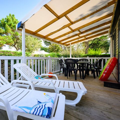 Mobilheim 6 Personen - D/ COTTAGE CONFORT 3 Zimmer 6 Pers. - 35m2 - überdachte Terrasse