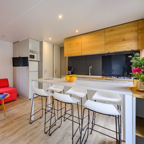 Mobilheim 6 Personen - COTTAGE CONFORT 3 Schlafz. 6 Pers. - 35m2 - Terrasse Sonnenschirm