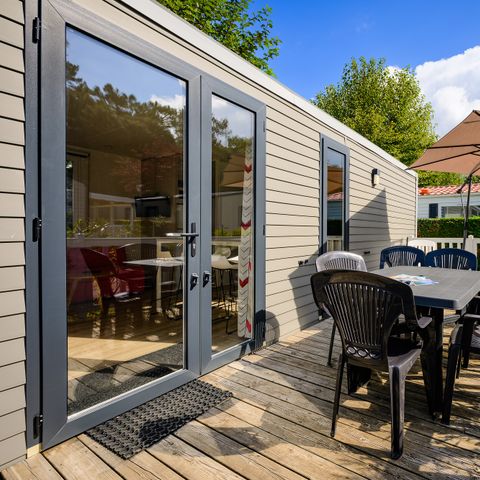 Mobilheim 6 Personen - COTTAGE CONFORT 3 Schlafz. 6 Pers. - 35m2 - Terrasse Sonnenschirm