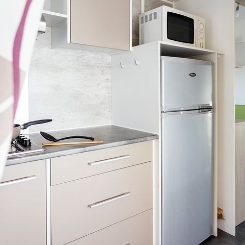 Mobilheim 4 Personen - Comfort XL | 2 Zi. | 4 Pers. | Erhöhte Terrasse