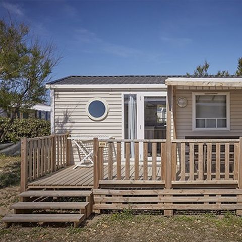Mobilheim 6 Personen - Homair Mobilheime auf dem Campingplatz La Guyonnière Premium Azure | 3 Zi. | 6 Pers. | Erhöhte Terrasse | Clim.