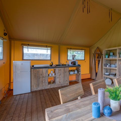 Safarizelt 6 Personen - Woody Lodge, Klimatisiert - 2 Schlafzimmer