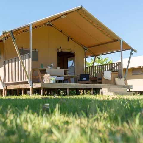 Safarizelt 6 Personen - Woody Lodge, Klimatisiert - 3 Schlafzimmer