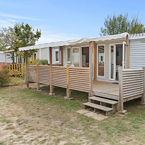 Mobilheim 6 Personen - Comfort | 3 Zi. | 6 Pers. | Einfache Terrasse | Clim.