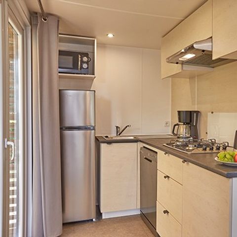 Mobilheim 4 Personen - Comfort XL | 2 Zi. | 4 Pers. | Erhöhte Terrasse | Klim.