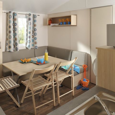 Mobilheim 6 Personen - Comfort XL | 3 Zi. | 6 Pers. | Erhöhte Terrasse