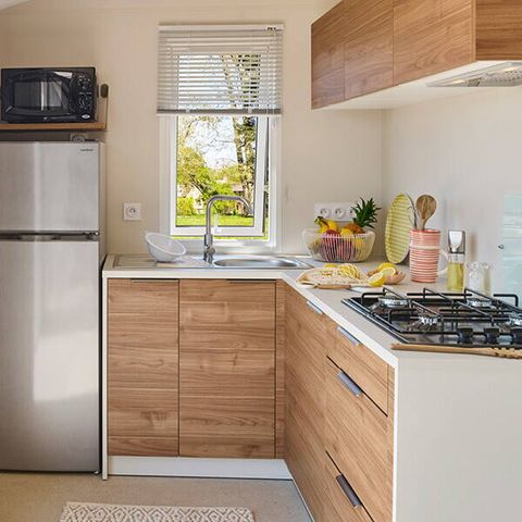 Mobilheim 6 personen - Comfort | 3 Schlafz. | 6 Pers. | Erhöhte Terrasse | Klimaanlage