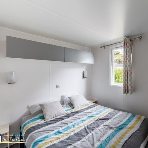 Mobilheim 2 Personen - Mobilheim Confort 18,60 m² (1 Zimmer) + halbüberdachte Holzterrasse